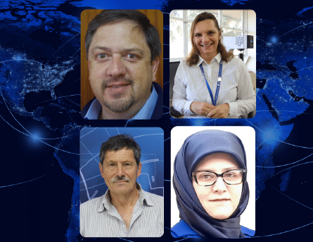 Four EIT Teaching Excellence Award winners standing together: Dr. Ana Evangelista, Saeideh Sekhavat, Danie Stoop, and Frikkie Marx.